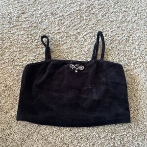 Forever 21 Black Embellished Crop Camisole